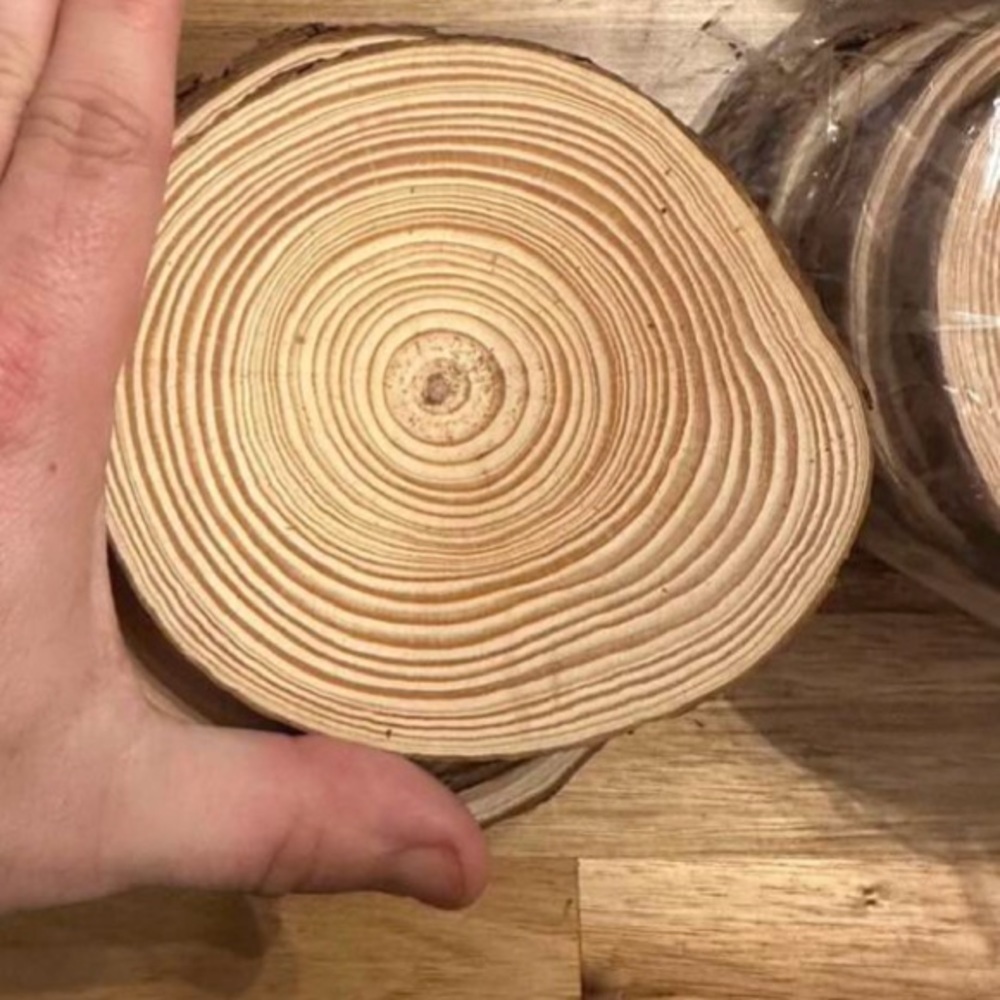 1set/6pcs 10-12cm Round Pine Wood Slices For Diy Crafts - Picture 11 of 16
